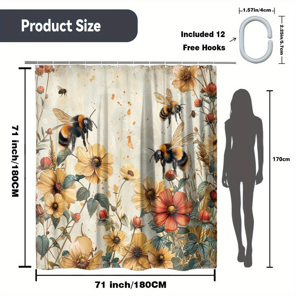 "Abstract Floral Shower Curtain" - Artistic Bath Decor, Perfect for Those Who Love Vibrant and Modern-Inspired Designs"