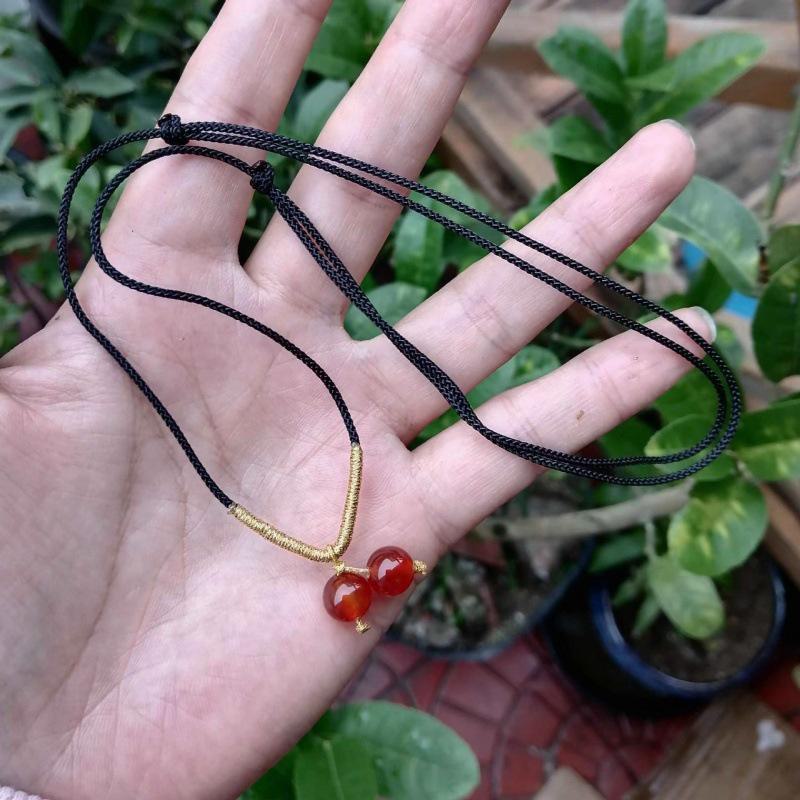Retro Ethnic Double-Layer Pendant Necklace - High-End, Handmade, Light Luxury Design for Women