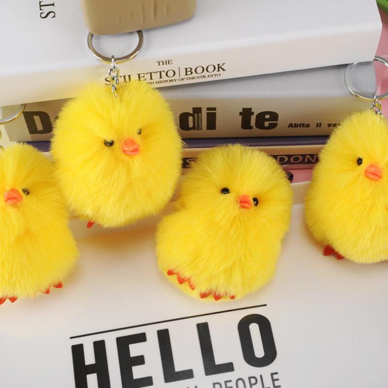 Creative And Cute Chicken Plush Car Keychain Pendant Women'S Bag Pendant Cut Keychain Best Friend Gift