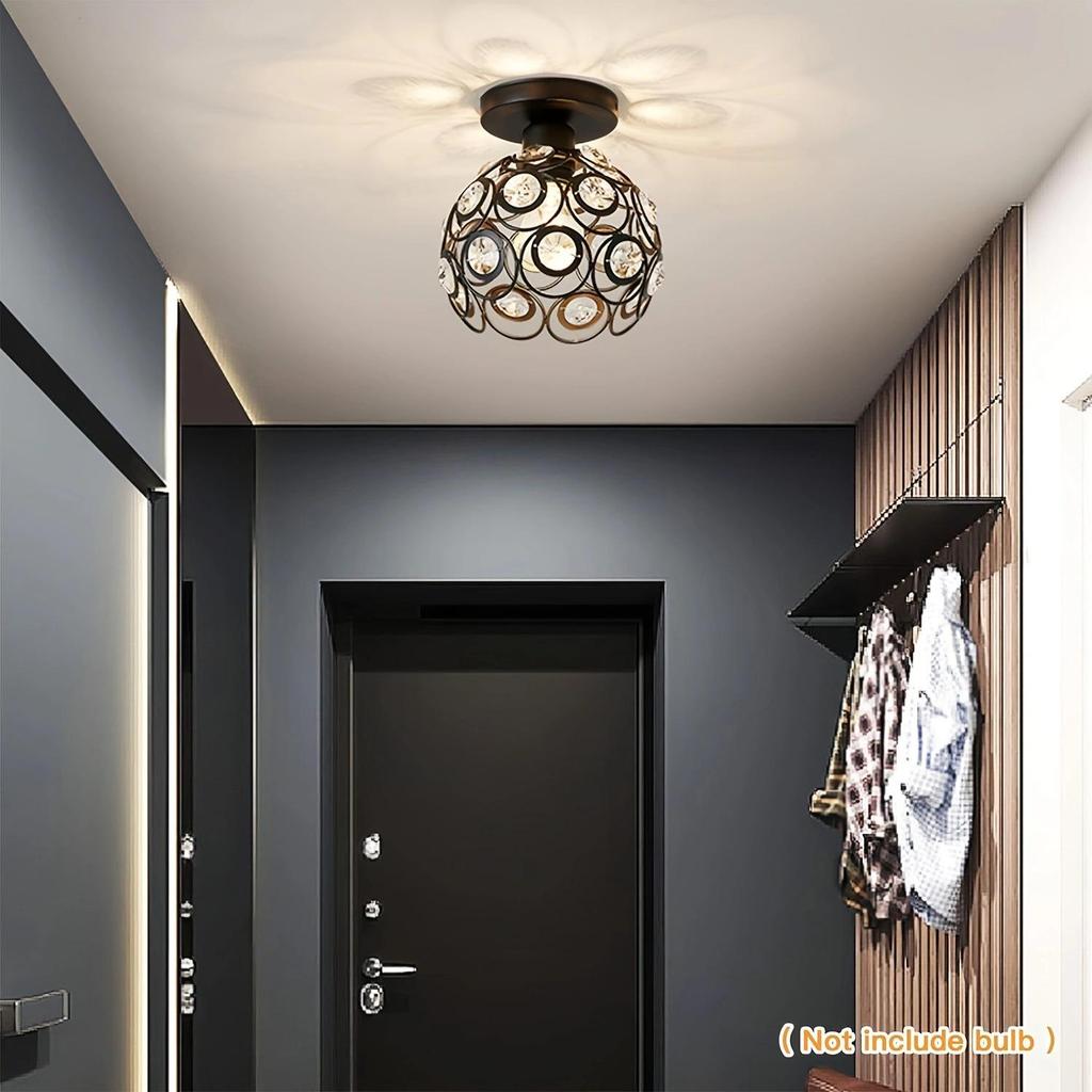 Modern Minimalist Crystal Bullseye Ceiling Light - Luxury Pendant for Living Room, Aisle, or Dining Area