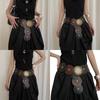 Western Waist Belt for Cowgirl Carved Grommet Buckle Retro Hollow Waist Chain Stylish Belt Fashion Accessories