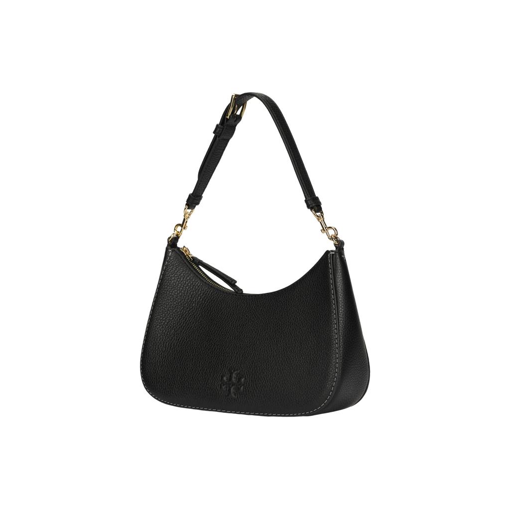Tory Burch Logo Embossed Gold Accessories Leather Crescent Handheld Crossbody Shoulder Bag Women bags Black 162899-001