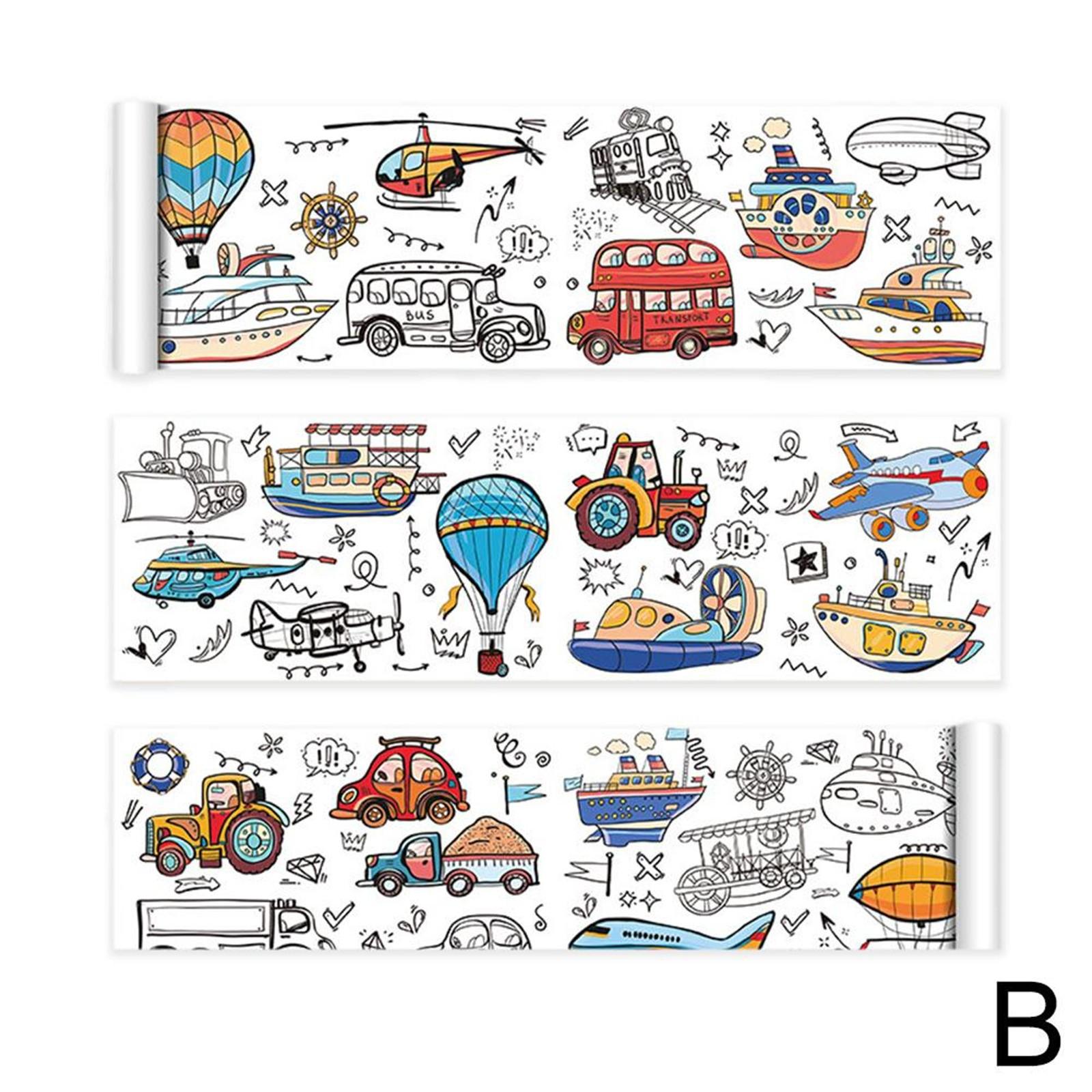 

Детский рисунок рулон липкий цветной заполняющий бумажный свиток раскраска рулон для детей DIY живопись развивающие игрушки One Size