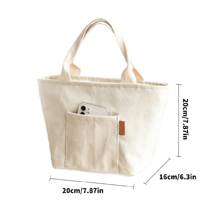 Canvas Lunch Bag Insulated Lunch Toted Bag Lunch Box Container Coolers Bag Reusable with Front Pockets for Women Men Gifts