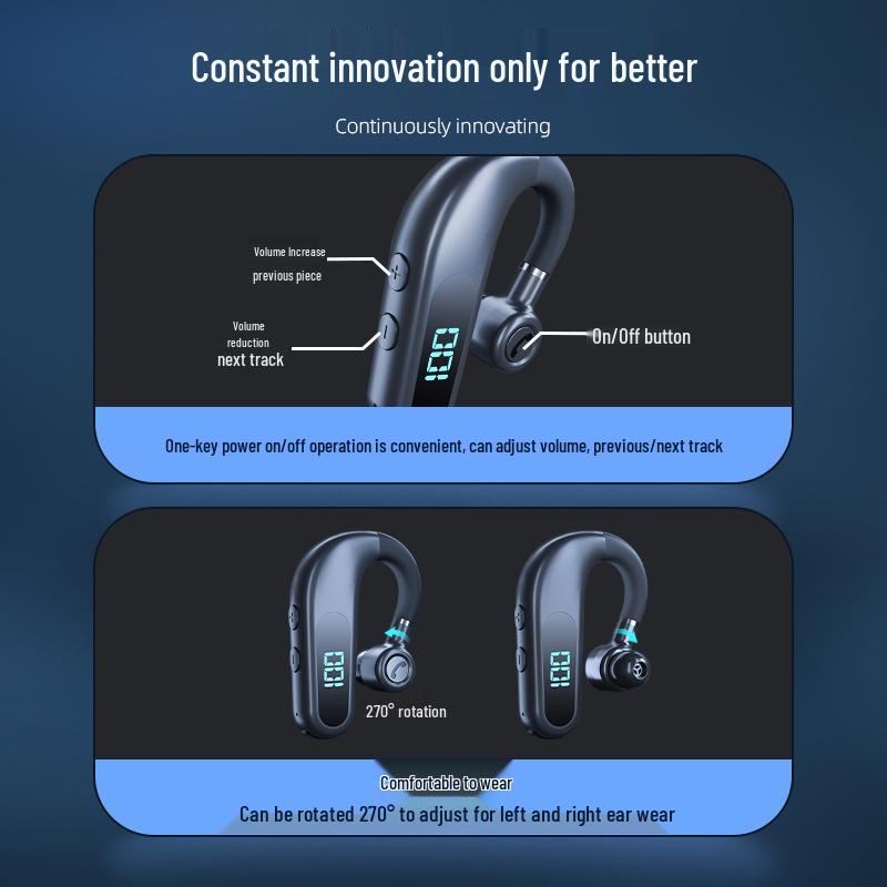 New Wireless Bluetooth Over-Ear Headset with Digital Display, Long Battery Life, and Large Standby Capacity
