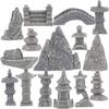 Milisten 1 Set Mini Pagoda Statue Resin Rockery Bonsai Decor Tiny Pavilion Figurine Miniature Zen Garden Accessories for Micro Landscape Sand Table