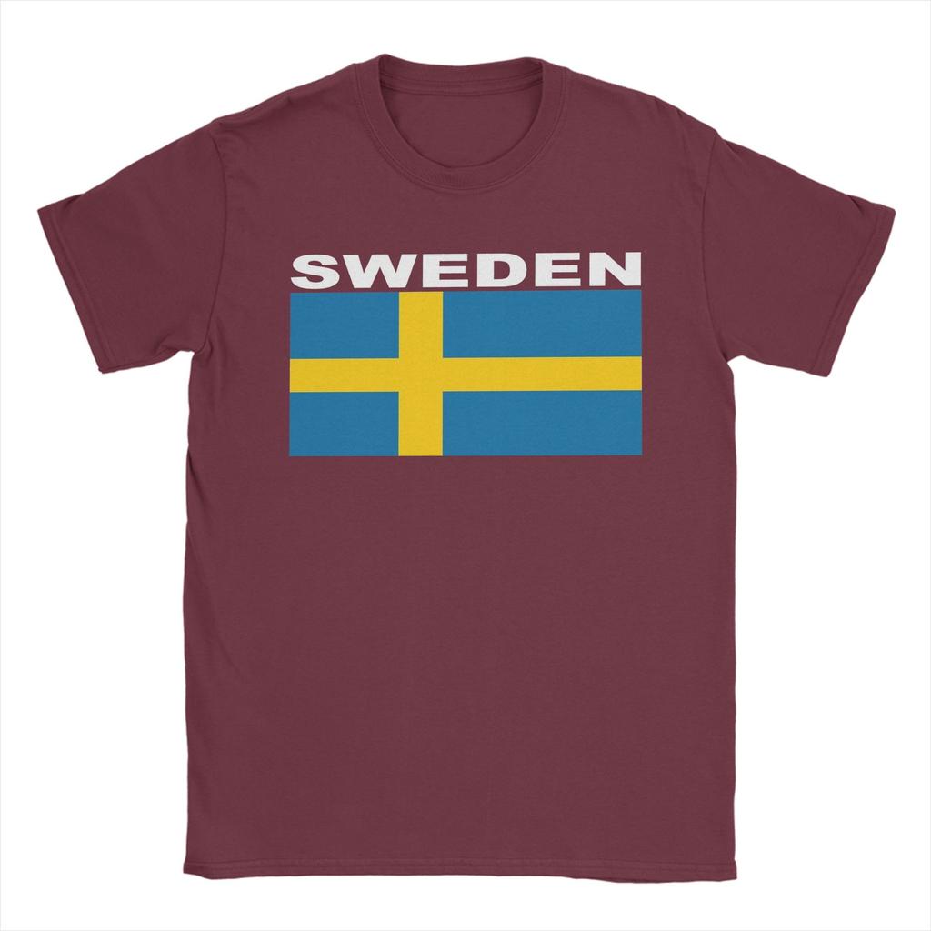Sweden Swedish flag TShirt Unisex Hipster 100 Cotton Tee Shirt O Neck Short Sleeve T Shirt Big Size Clothes