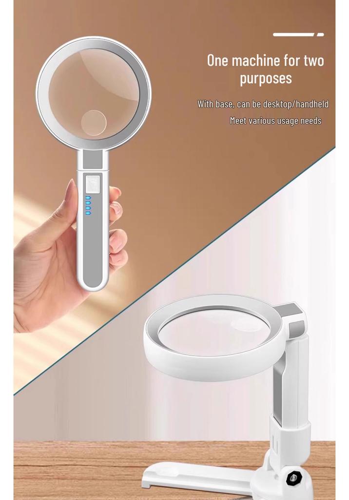 Rechargeable 80x LED Magnifying Glass: HD Magnifier for Reading, Electronics Repair & Jewelry Appraisal