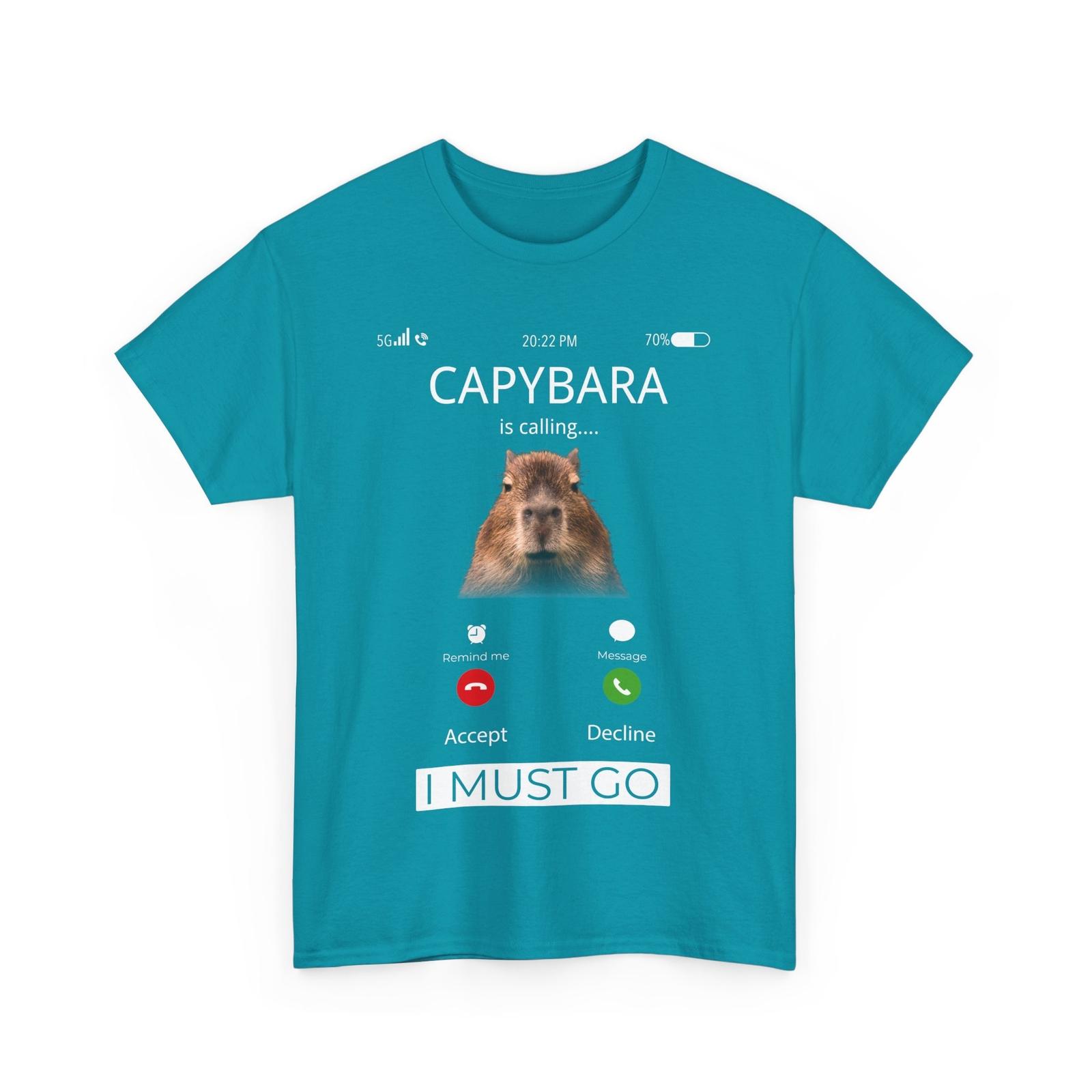 Capybara Is Calling I Must Go Shirt, Capybara Rodents Animals Lovers Funny Shirt XXL