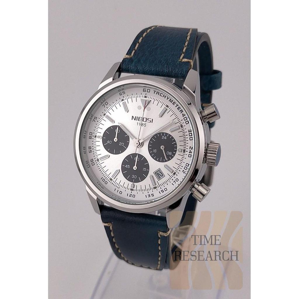 Used A high-quality chronograph watch suitable for an adult's watch [Detailed dial with tachymeter x craft leather selection/new] Panda color dial 