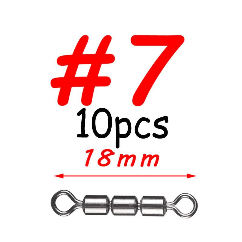 

10 шт./пакет, тройной вращающийся вертлюг, 3 секции, вращающиеся вертлюги, аксессуары для рыболовных снастей, медные такелажные вертлюги #6 #7 #8 #10 #7