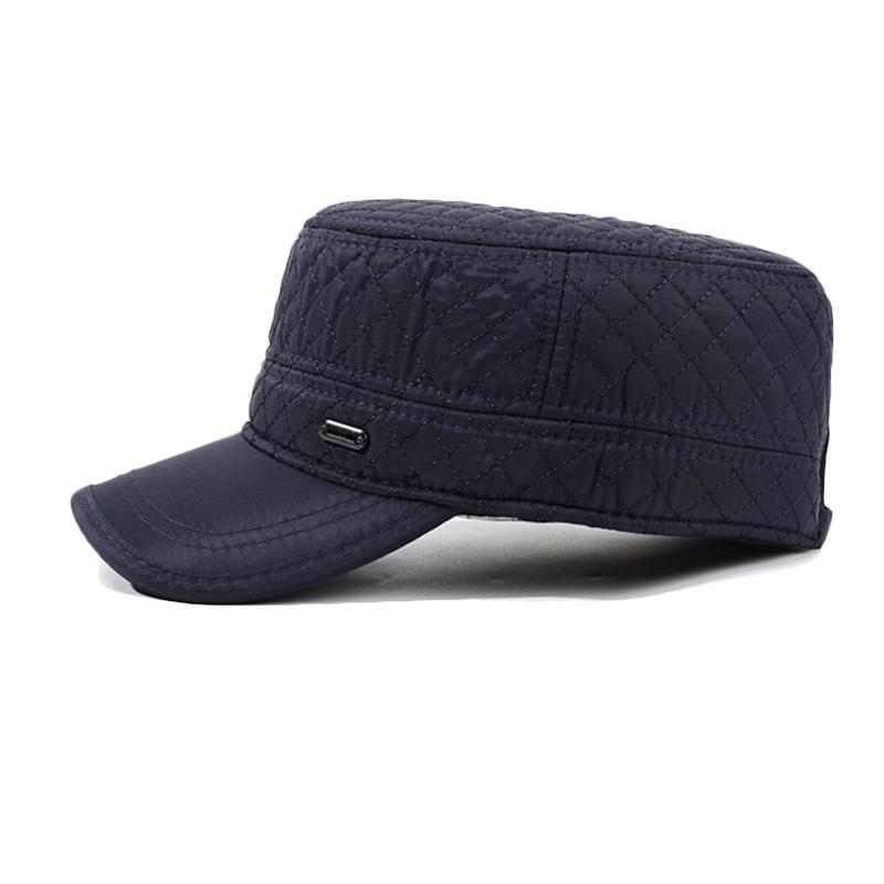 Velvet Thick Rhombus Baseball Cap Middle-Aged Men's Autumn Winter Warm Ear Protection Flat Cap Outdoor Cap