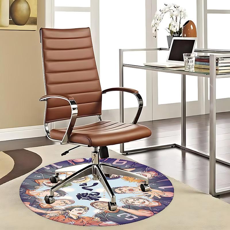 

1pc Haikyuu!! Anime Round Carpet Office Chair Mat, NonSlip Rug for Home Decor, Seasonal Gift, Suitable for Office, Living Room 80cm