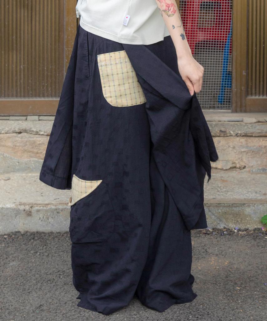 RuNaKi'Hu' Wxp092 Sukeru Kokoro Linen Layered Pants (Black)