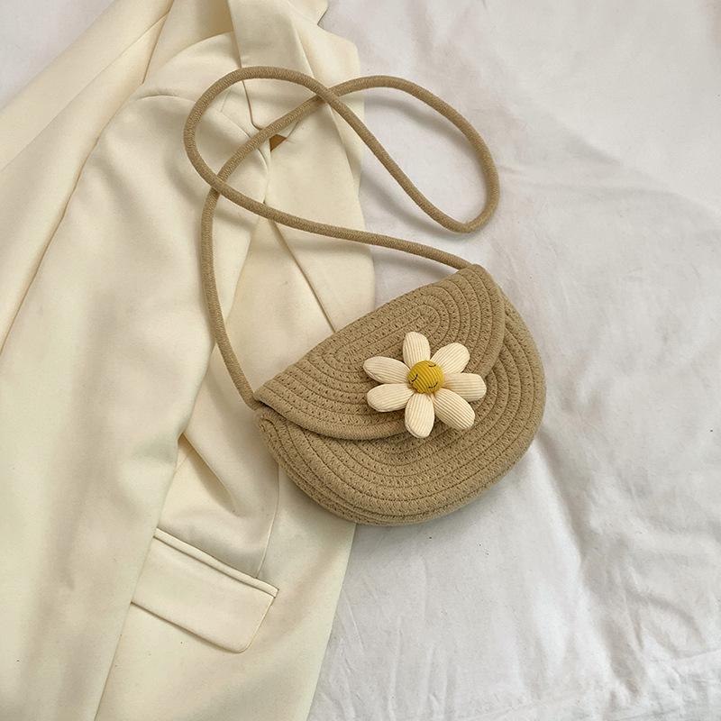 Spring New One-shoulder Crossbody Bag Beach Casual and Beautiful Korean Cotton Thread Braided Beach Bag Vacation