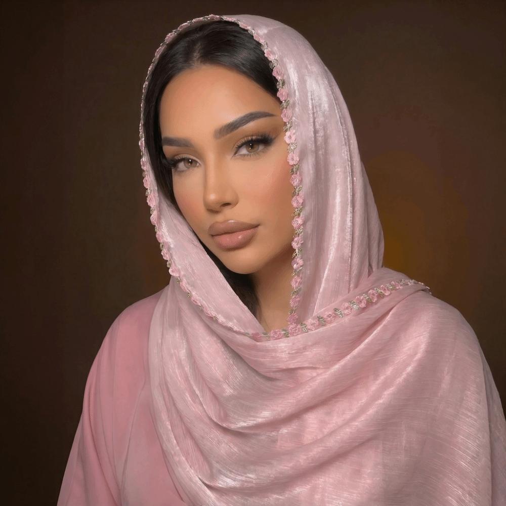 Shiny Floral Hijab Lightweight Modest Wrap Soft Women’s Headscarf Modest Fashion