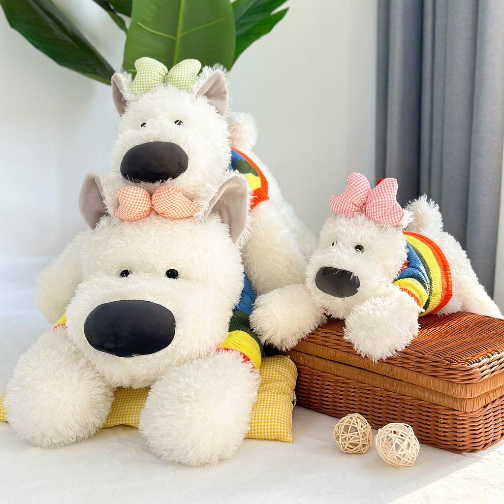 Cute West Highland Dog Doll Plush Toy Simulation Scribbled Puppy Sleeping Long Pillow Rag Doll