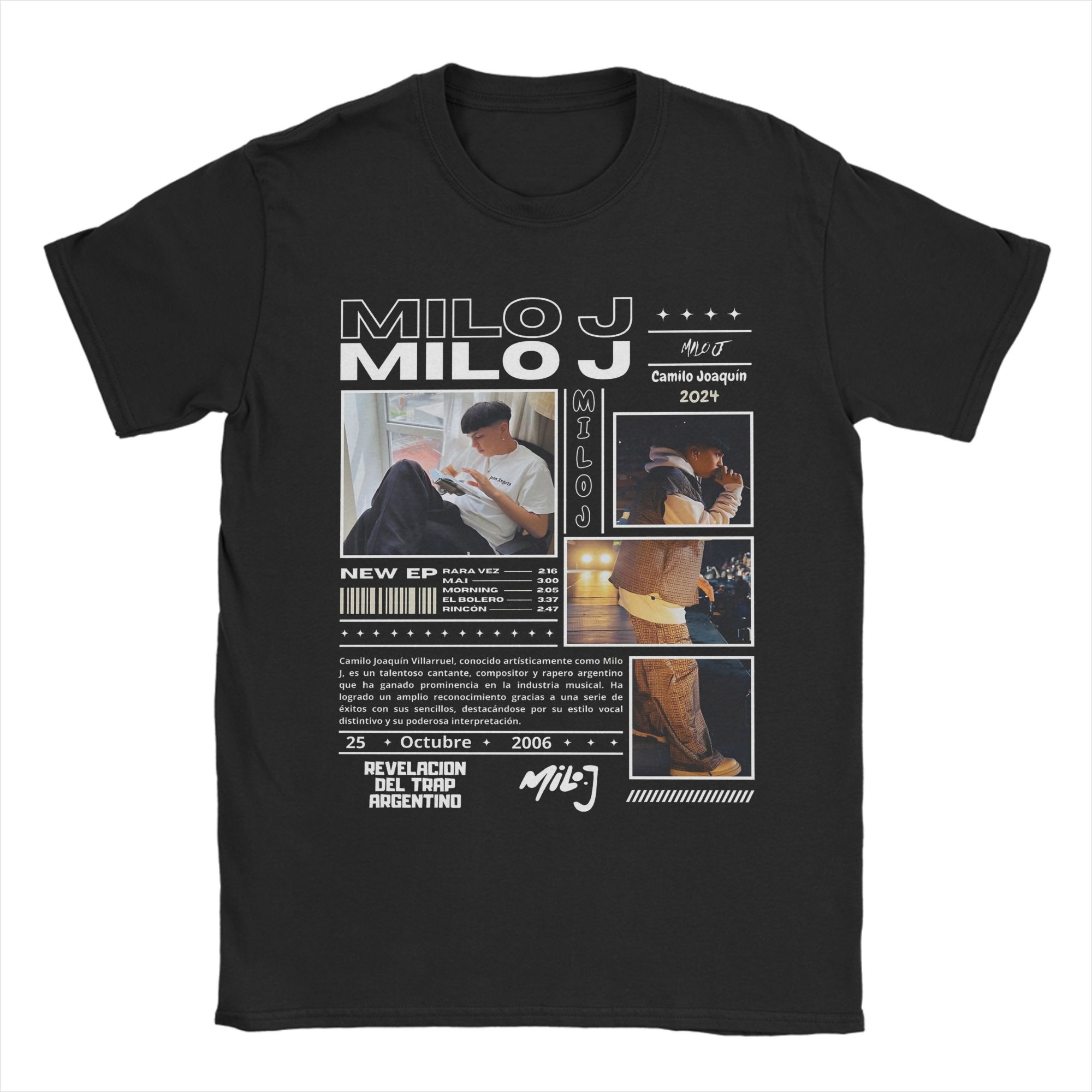 

Vintage Rapper Milo J 166 Album Deluxe TShirts Unisex Crewneck Cotton T Shirt Short Sleeve Tee Shirt Graphic Printed Tops XL