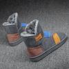 Winter 2026 Men's Color Block Snow Boots Fleece Lined Warm Anti Cold Couples Shearling Integrated Thick Sole Casual Korean Style