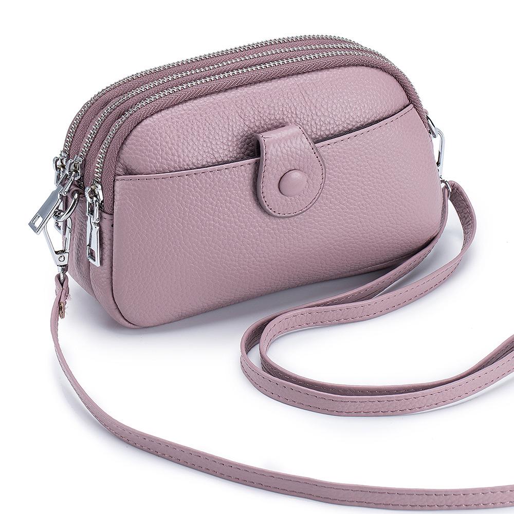 Women's Genuine Leather Mini Crossbody Bag - Large Capacity, Fashionable Phone & Mommy Bag
