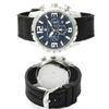 Salvatore Marra Men's Chronograph Watch SM22111 10 ATM Water Resistant Rubber Strap Black and White Japan Movement Date Calendar 24-Hour Display