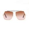 Glasses S3067 Metal Frame Polygon Single Beam Gradual Change Color Sunglasses Women, Sunglasses Women