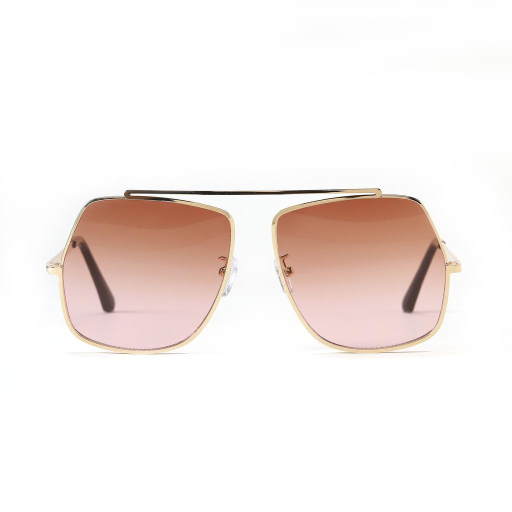 Ochelari S3067 Rame Metalice Poligonale Monobloc Ochelari de Soare cu Culoare în Schimbare Graduală Femei, Ochelari de Soare Femei