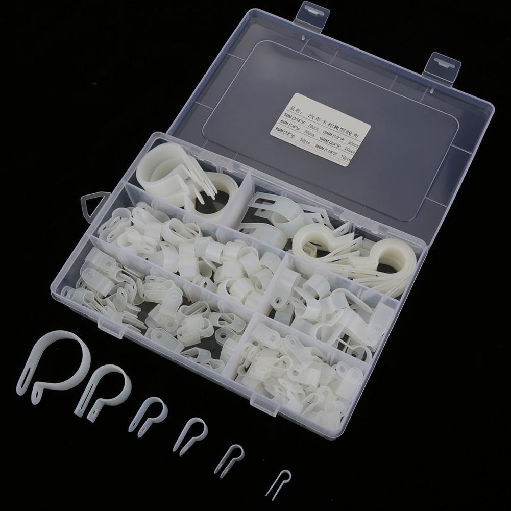 200pcs Nylon Plastic P Fasteners Clips Clamps Assorted Box for Cable Conduit Kit