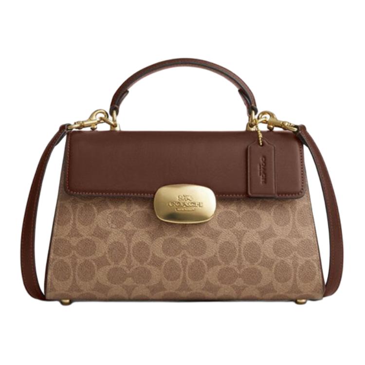 New COACH Eliza Artificial Leather Shoulder Bag Crossbody Bag Handbag Large Size Women's Brown CW012-IMXHE