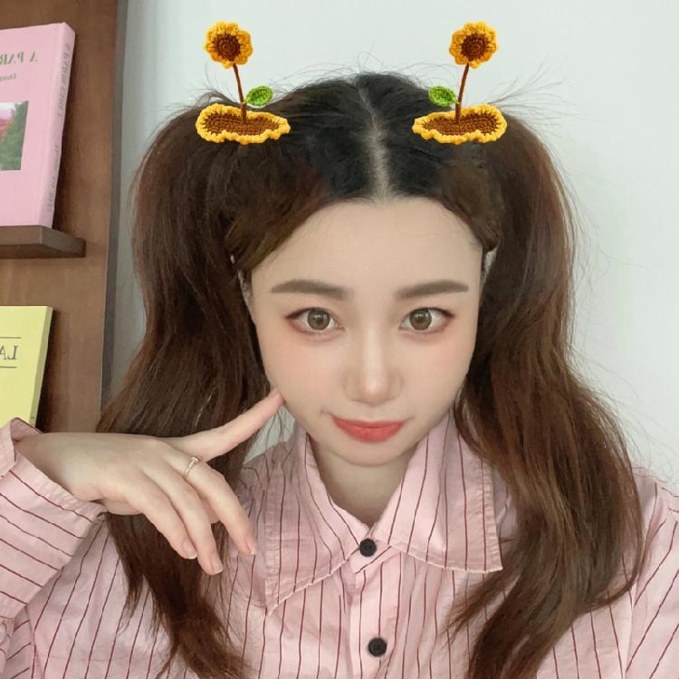 Modern Side Barrettes Clip Crocheted Hairpin Sweet Handmade HairPins