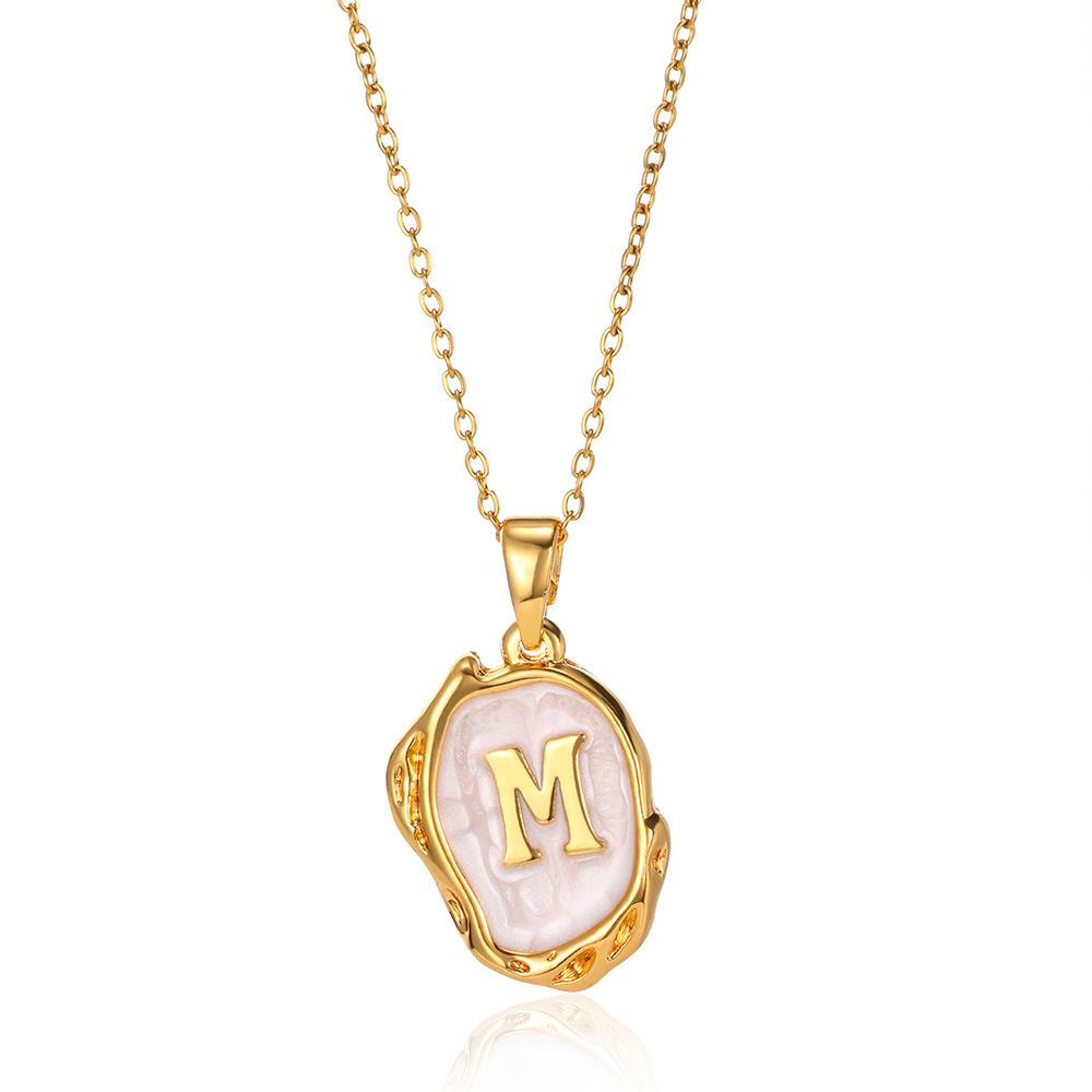 26 Letter Irregular Pendant Ladies 18K Gold-plated Letter Necklace Dating Birthday Gift