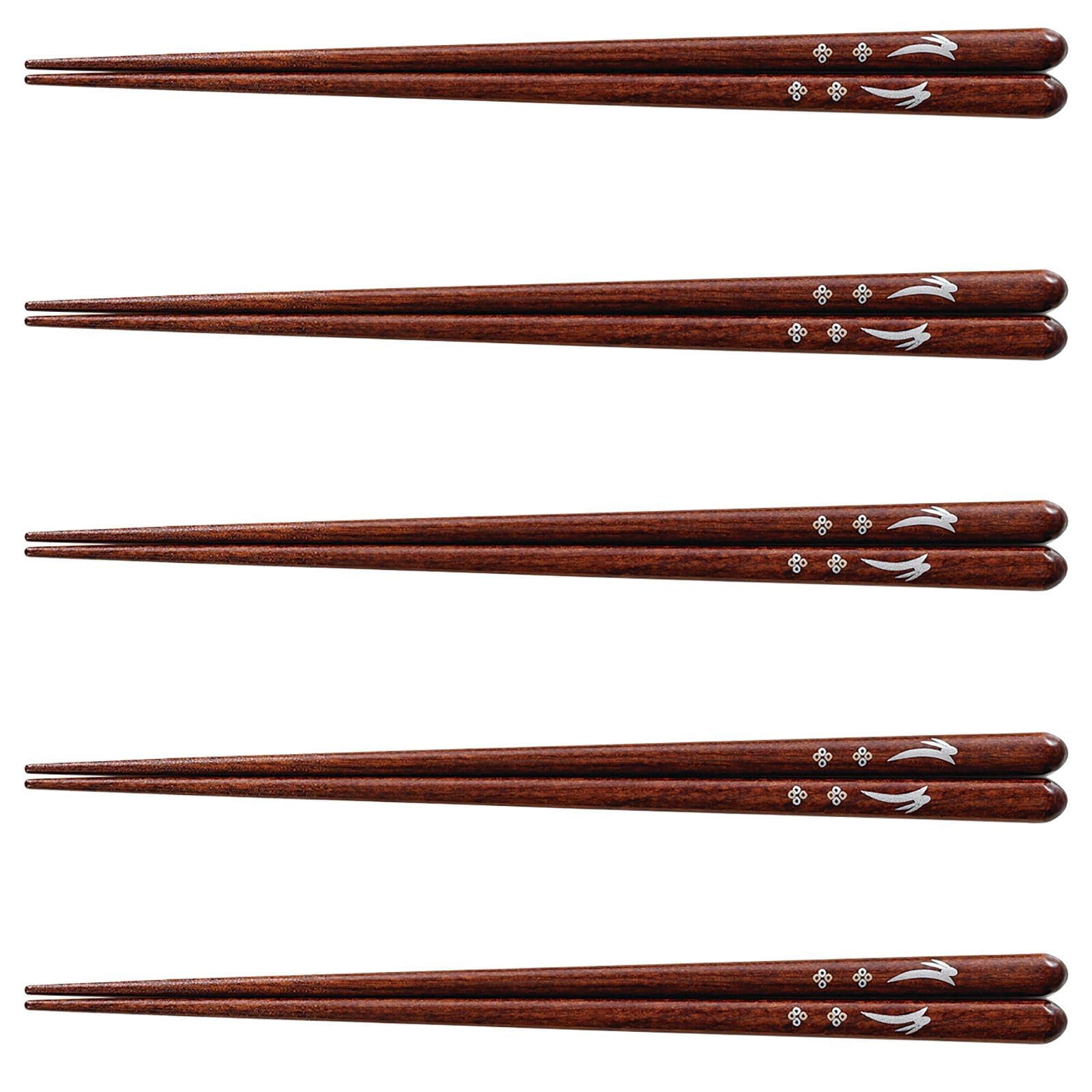 

Chopstick 5 Dishwasher Dinner Rabbit 21cm Made in Japan J-kitchens Set, Pairs, Wooden, Safe, Standard, Dishwasher-Safe Design, (AG Ion),