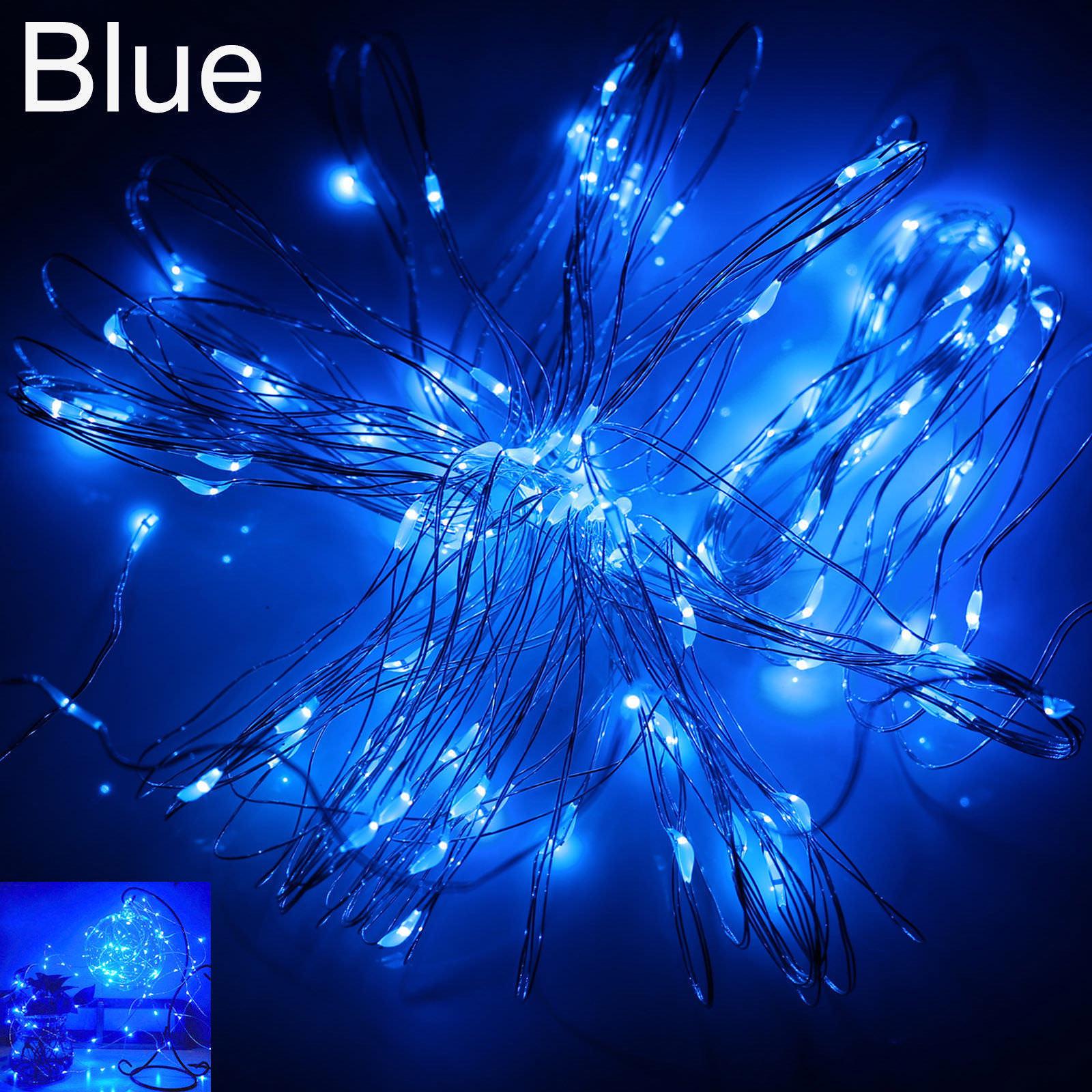 

1M 4M 6M 7M 8M 9M Світлодіодна стрічка Fairy Lights Мідний дріт на батарейках для різдвяної вечірки Весілля 7M синій