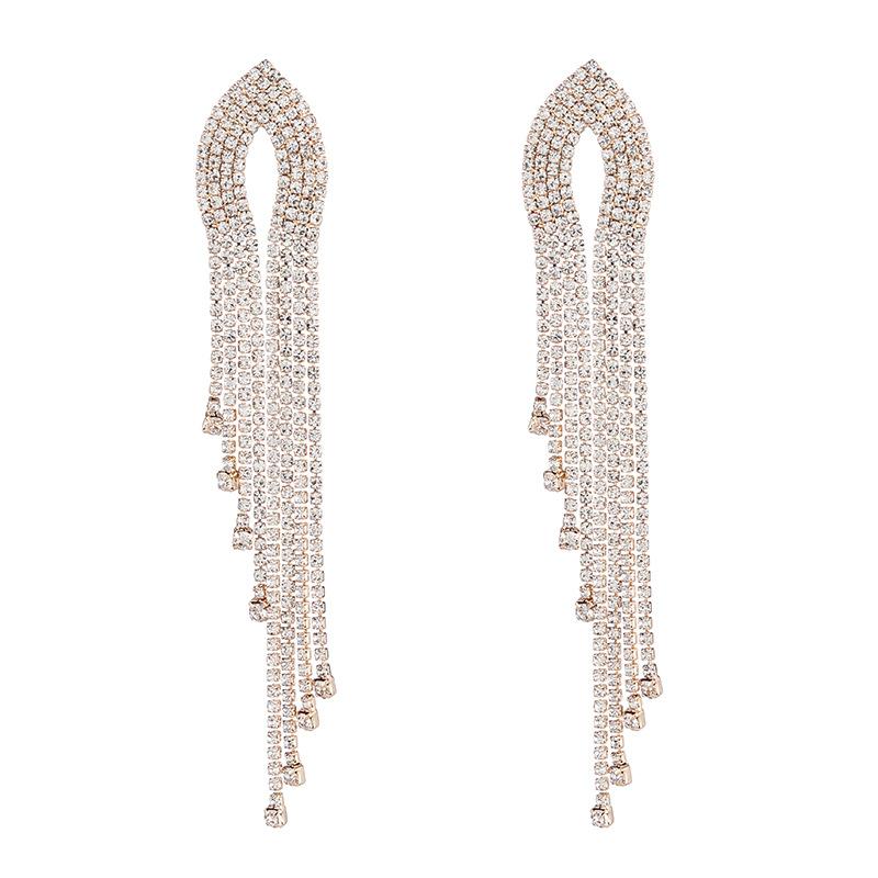 New Arrival Tassel Long Earrings Casual Multi-layered Elegant Exaggerated Earrings золотой