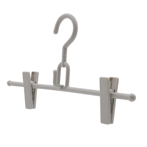 Shinkohanger Mono Closet Skirt Hanger Set of 2 with Clips, Connecting Hooks, and Swivel Hooks, Gray, 36 X 20 X 3 Cm