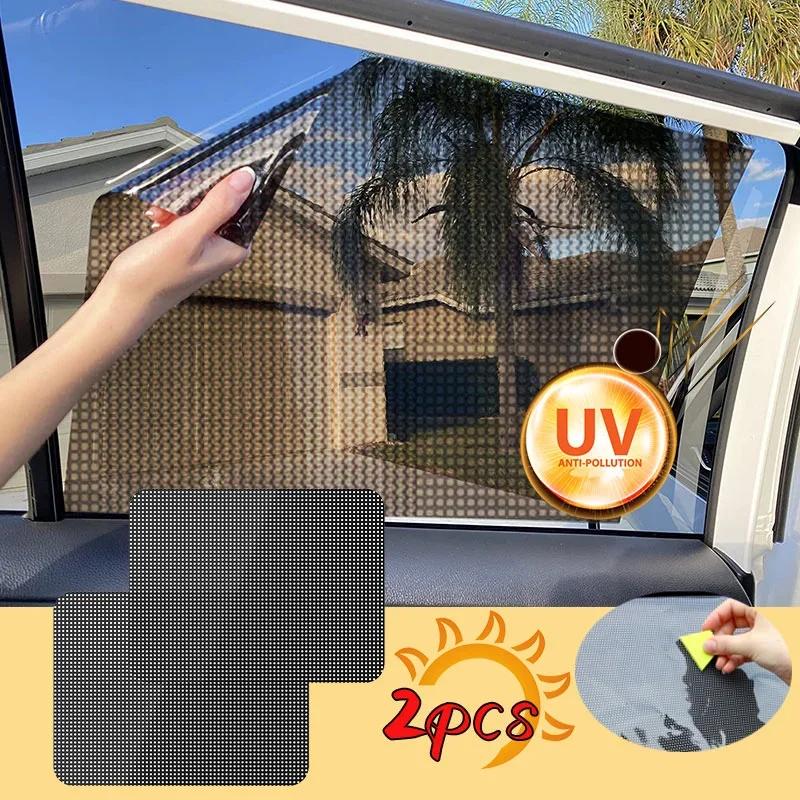 A Pair Sun Block Film Anti-UV Car Static Sunshade Stickers Window Glass Sunscreen Curtain Insulation Sunroof Solar Film Shade