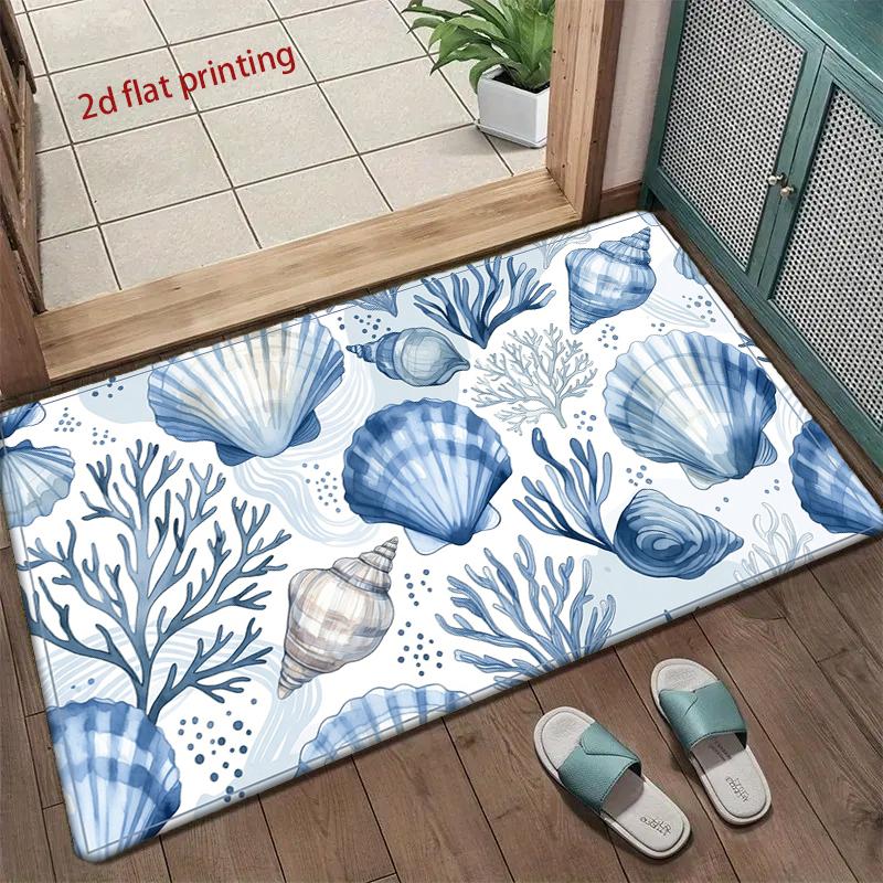 Sea Shell Pattern Mat Living Room Decoration Home Sofa Non-Slip Carpet Study Bedroom Tatami Children'S Soft Floor Mat