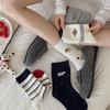 Ladies Spring and Autumn Cartoon Bear Cute Striped College Wind Tube Socks