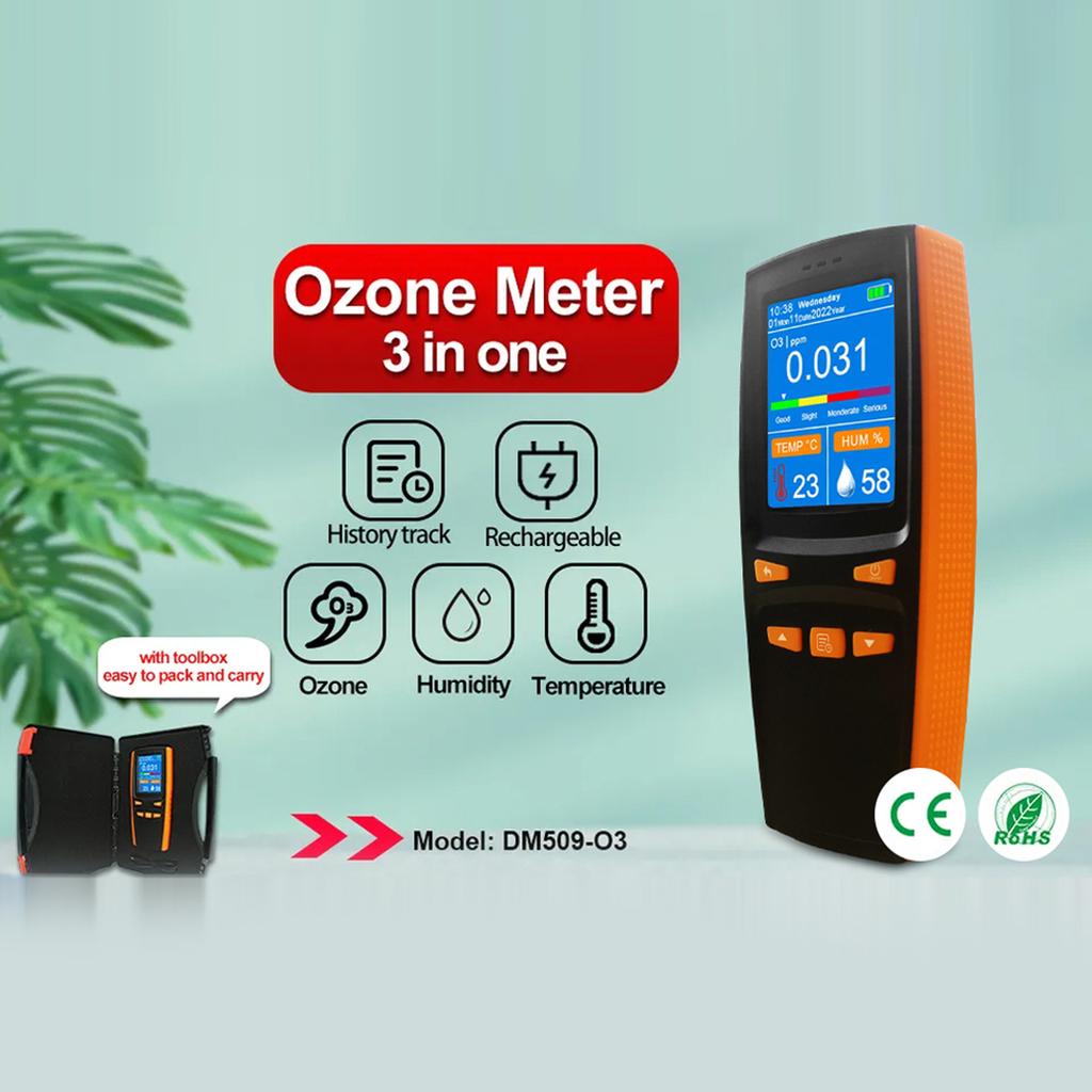 Portable Ozone Analyzer Multifunctional O3 Ozone Meter Air Detector Intelligent Sensor Ozone Meter Air Quality