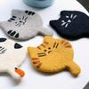 1PC Mugs Cup Cute Table Mat Heatproof For Coffee Cartoon Wool Felt Handmade Placemat Kitten Coaster