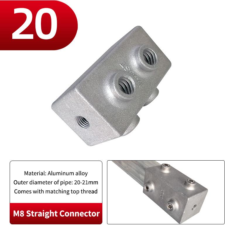 20x20mm Čtvercová trubka Třícestný 25x25mm 30x30mm Hliníková slitina Koleno Spojka Příslušenství Pevný spoj trubky