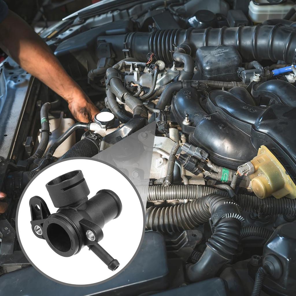 Engine Water Pump Coolant Outlet Pipe No.06J121132G - Car Interior Heater Hose Connector - for Volkswagen Tiguan 2.0L 2009-2017 Plastic Black 1 Pc