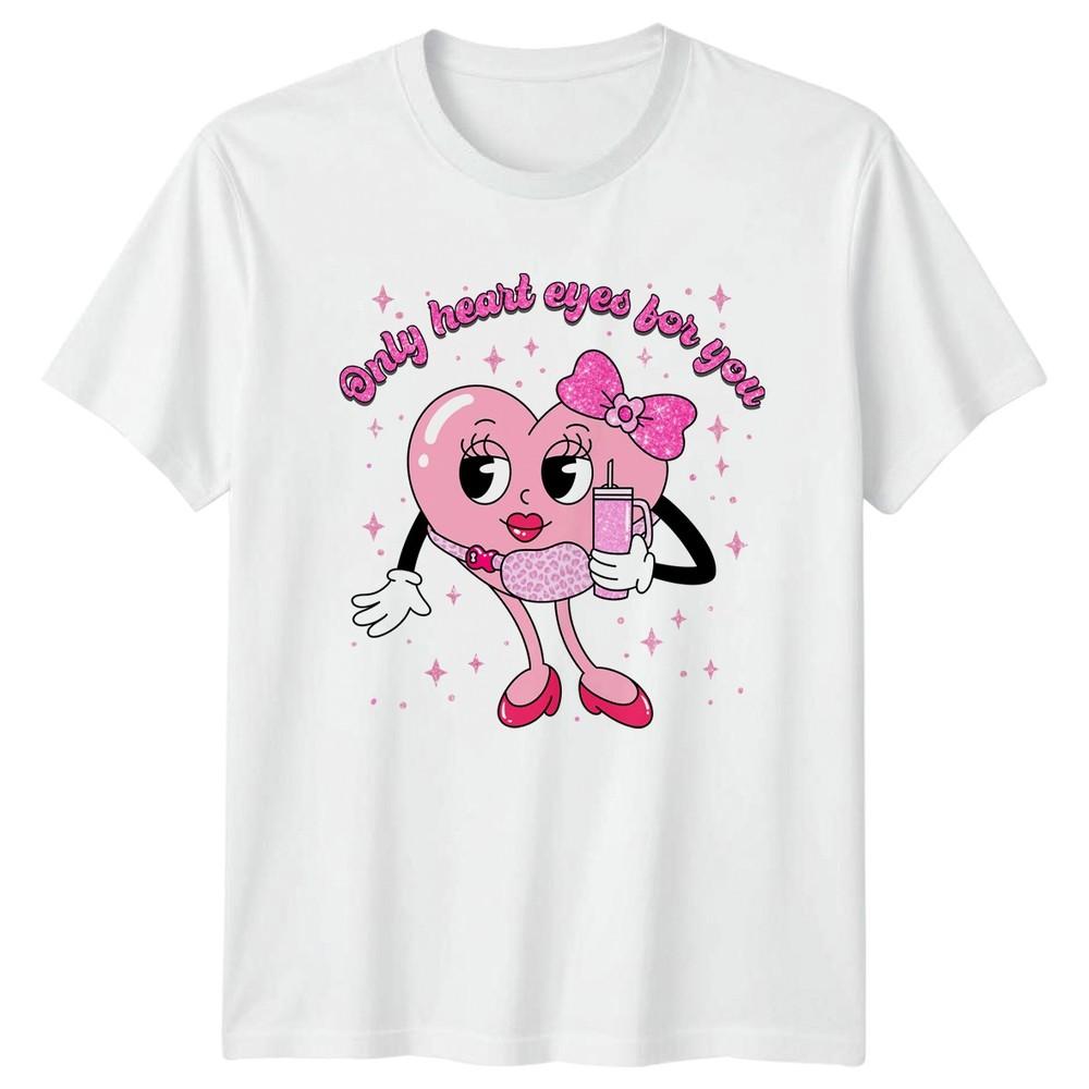 Only Heart Eyes For You Unisexs TShirt Retro Heart Character Love Valentines S