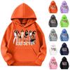 Girls' Fashion Long-Sleeve Hooded Sweatshirt with Print and Pockets