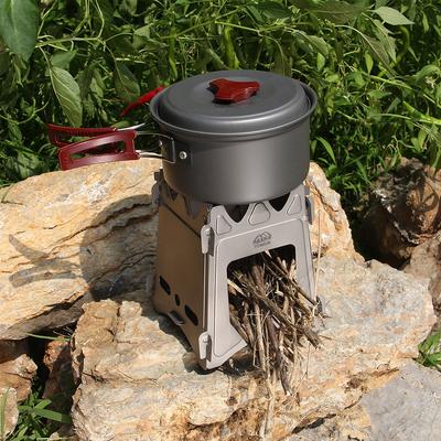 Stufa a legna da campeggio Stufa portatile pieghevole leggera a legna in titanio per zaino in spalla
