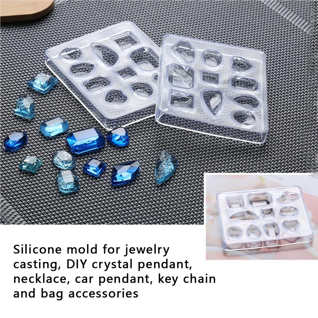2pcs Pendant DIY Molds Earring Crystal Pendant Crafting Silicone Mould Trays Handicraft Tools