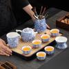 Flowering Dehua White Porcelain Ceramic Tea Set Household Visiting High-end Tea Making Kung Fu Tea Set