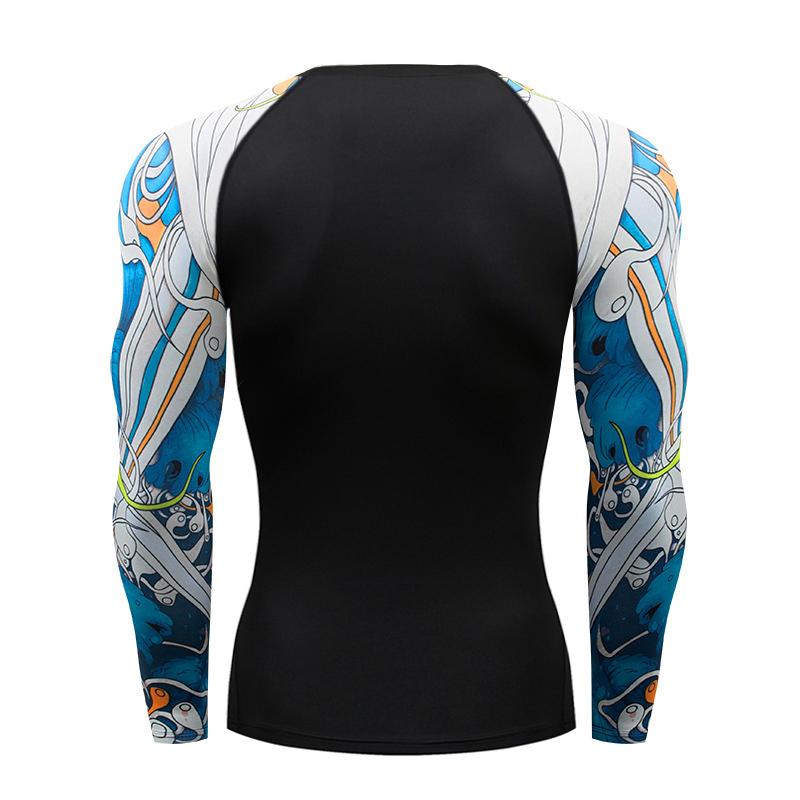 MMA póló Férfi Rashguard Hosszú ujjú Muay Thai Pólók Gi BJJ Jiu Jitsu MMA Kompressziós Póló Fitness Edzőterem Boksz Mezek