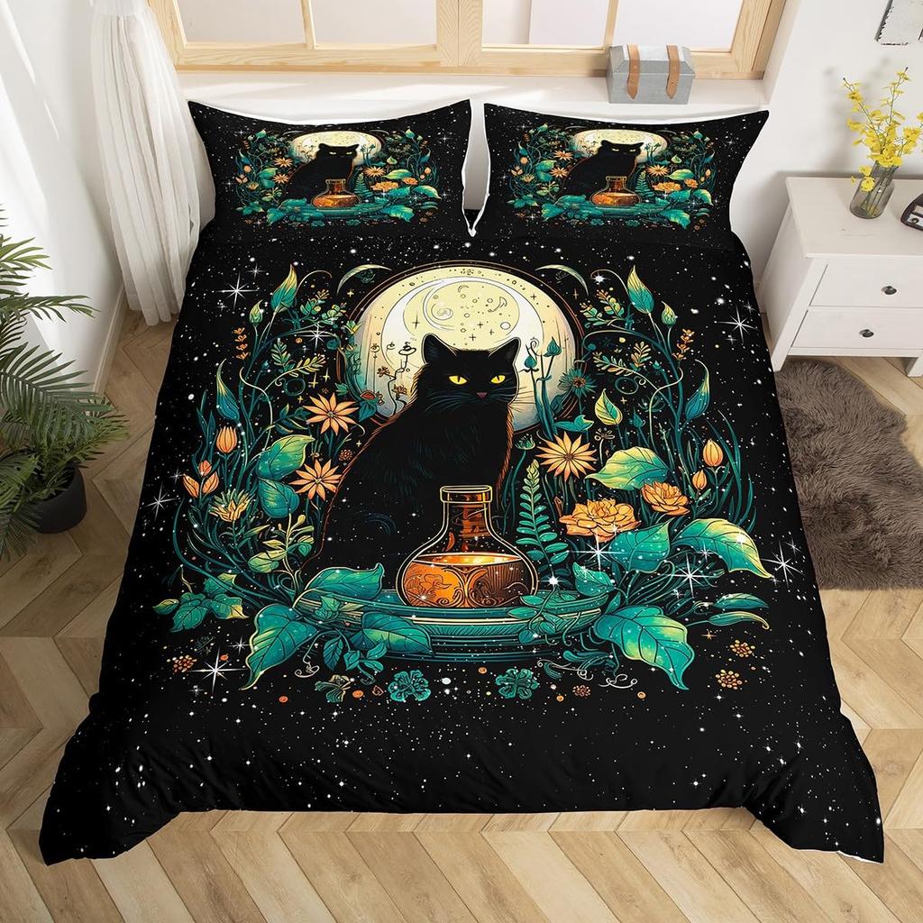 Cat Duvet Cover Pet Cat Pattern Bedding Set Cute Kitten Printed Comforter Cover For Kids Boys Girls Teens 3D Animal Theme Cover