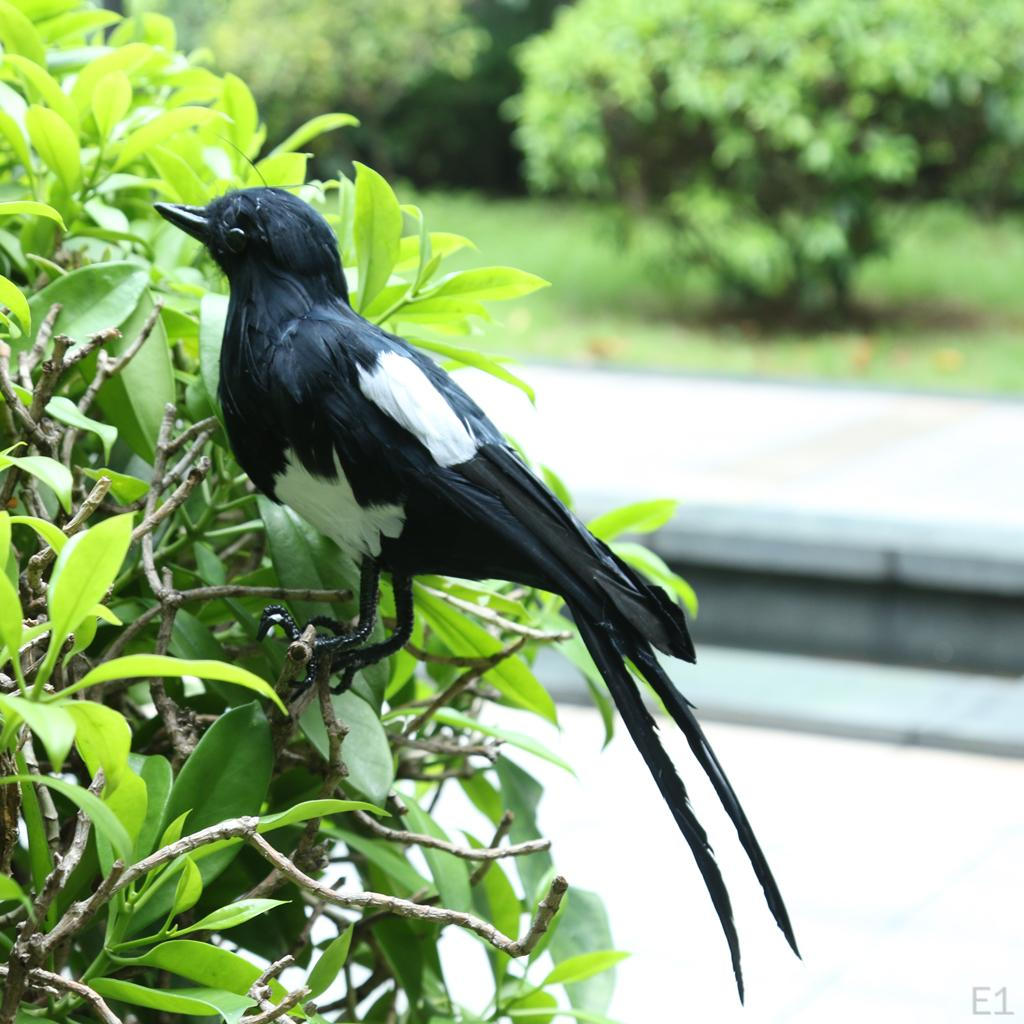 Artificial Birds Plastic Statue Figurine Model Home decor Ornament Magpie Shaped Cute